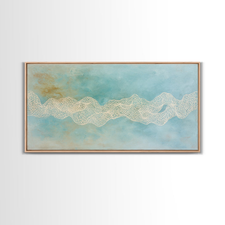 Abstract Breath Waves Framed Canvas Print, Yoga Studio Art, Minimalist Wall Art, Yoga Studio Decor, Fine Art, Balance, YSA-2x1-3