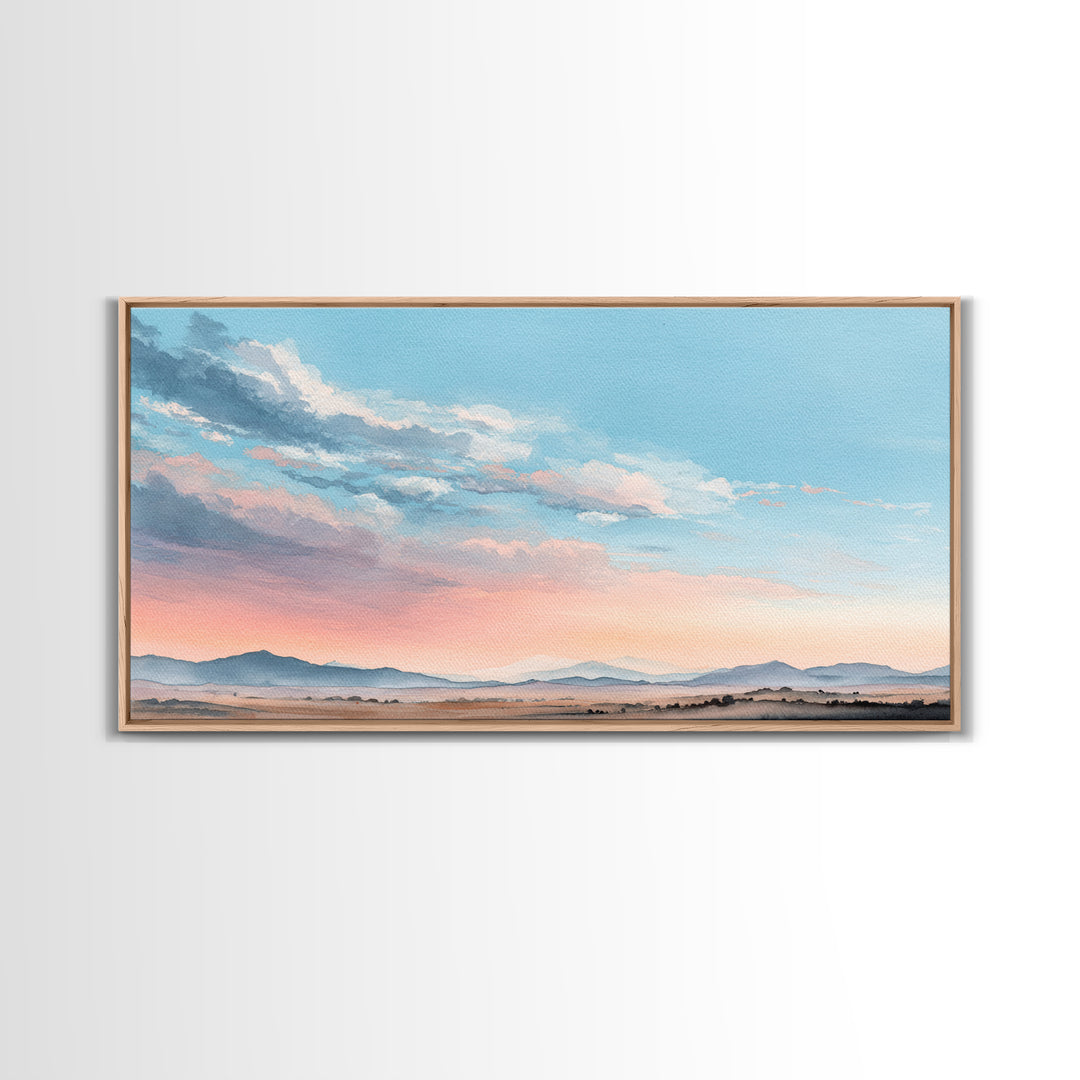 Peaceful Desert Horizon Canvas Print, Yoga Studio Art, Contemporary Art, Yoga Studio Decor, Balance, African American Art, YSA-2x1-32