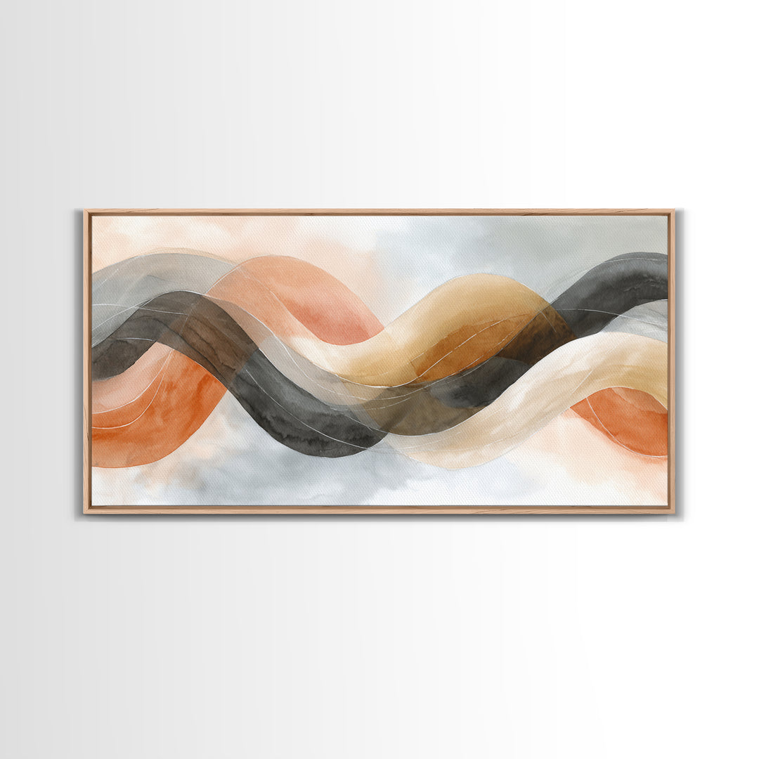 Incense Smoke Forming Abstract Curves Canvas Print, Yoga Studio Art, Contemporary Art, Yoga Studio Decor, Abstract Art, Balance, YSA-2x1-41