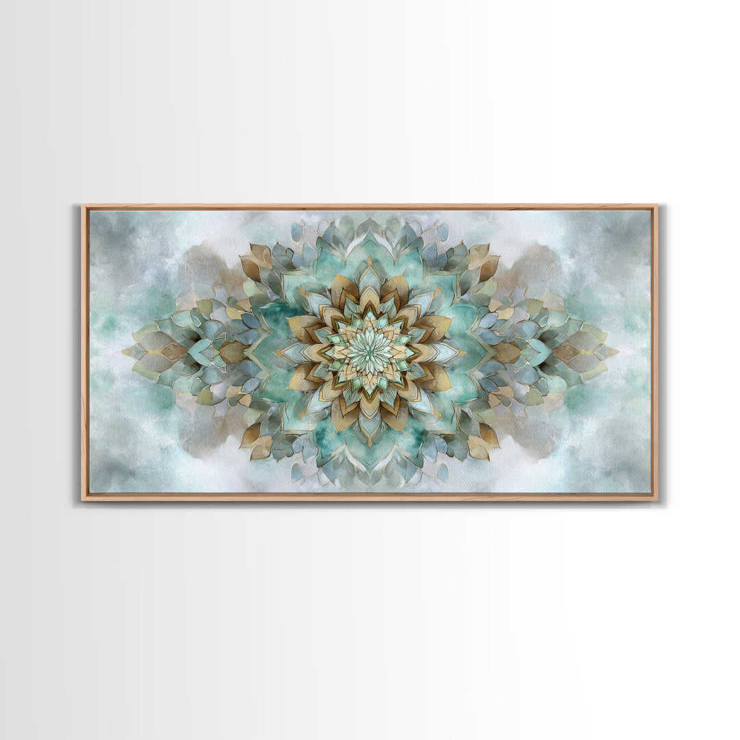 Mandala in Soft Earth Tones Canvas Print, Yoga Studio Art, Wall Art Print, Yoga Studio Decor, Oil Painting, Balance, Yoga Gift, YSA-2x1-77