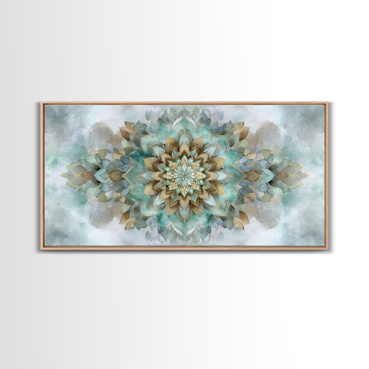 Mandala in Soft Earth Tones Canvas Print, Yoga Studio Art, Wall Art Print, Yoga Studio Decor, Oil Painting, Balance, Yoga Gift, YSA-2x1-77