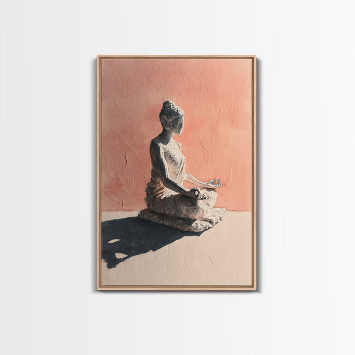 Seated Meditation Figure Framed Canvas Print, Yoga Studio Art, Wall Art Print, Yoga Studio Decor, Fine Art, Balance, Yoga Gift, YSA-2x3-33