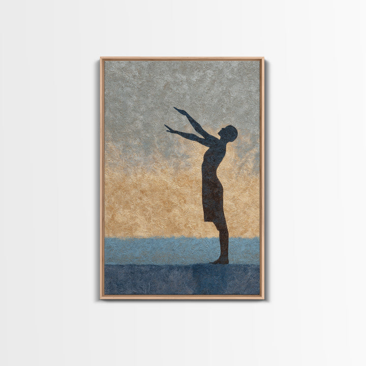 Sun Salutation Silhouette Sequence Without Text Canvas Print, Yoga Studio Art, Living Room Decor, Yoga Studio Decor, Balance, YSA-2x3-88