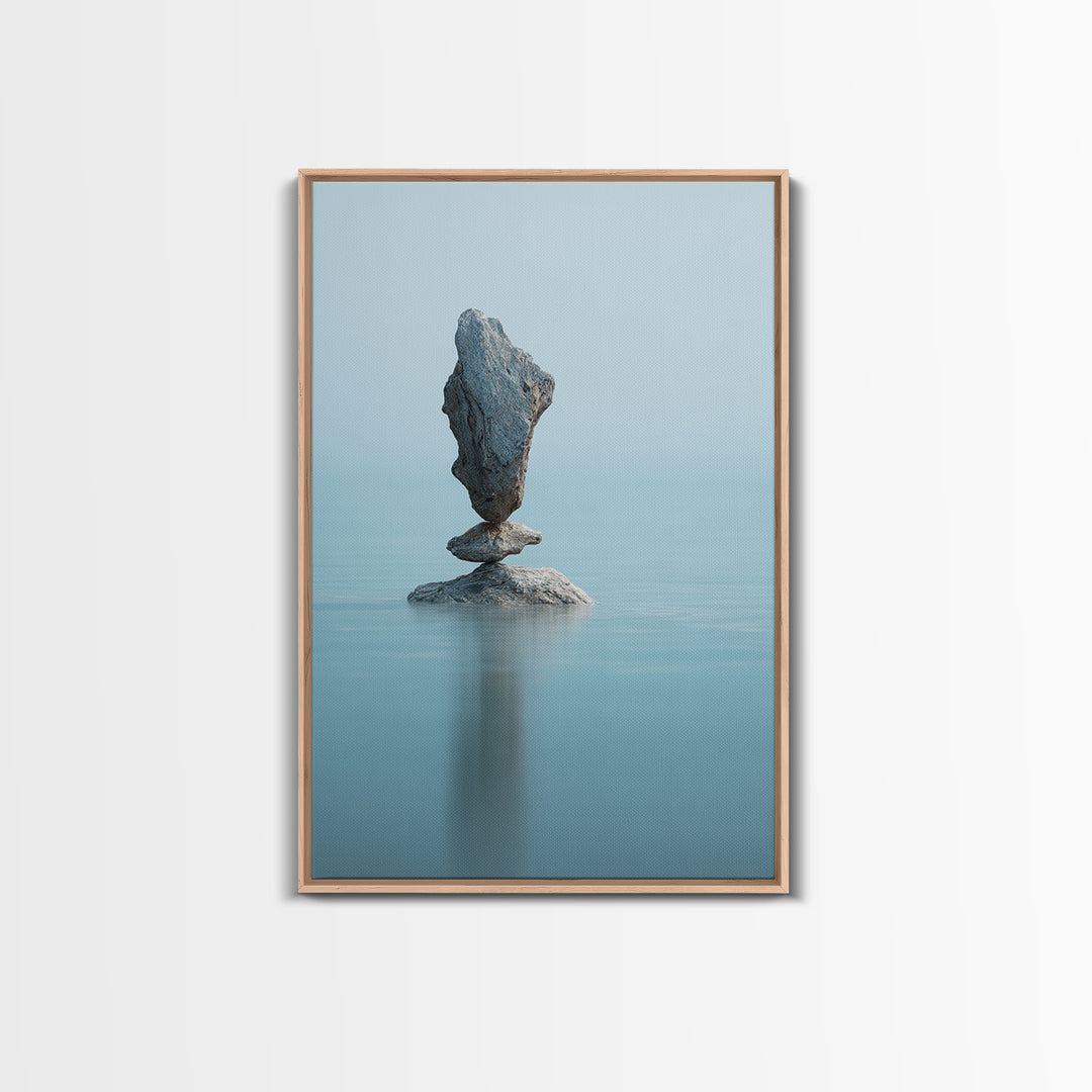 Ocean Horizon with Meditative Stillness Canvas Print, Yoga Studio Art, Living Room Wall Art, Yoga Studio Decor, Balance, YSA-2x3-96