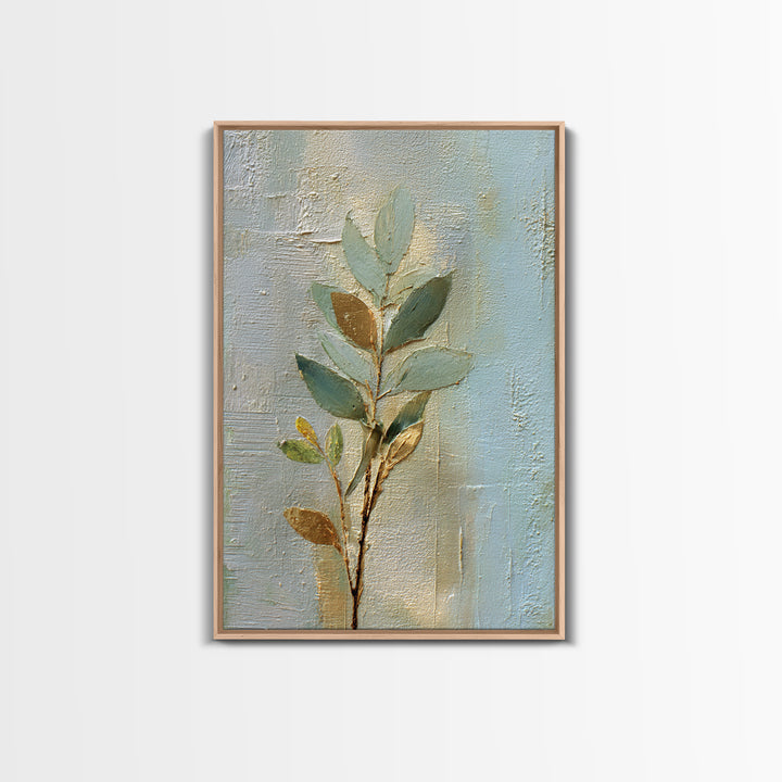 Sage Green Botanical Branch Study Framed Canvas Print, Yoga Studio Art, African American Art, Yoga Studio Decor, Watercolor Art, YSA-2x3-97
