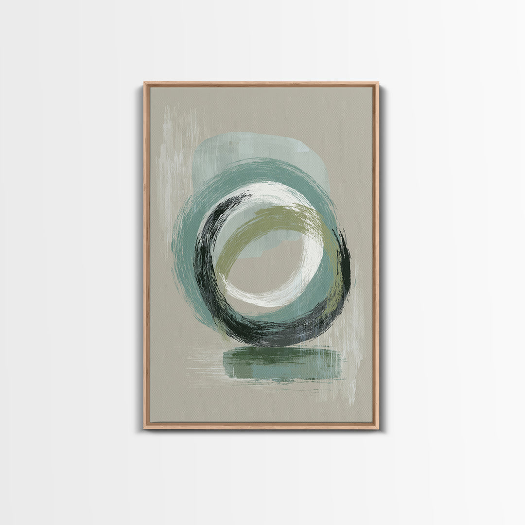 Minimal Zen Circle Brushstroke Canvas Print, Yoga Studio Art, Metal Wall Decor, Yoga Studio Decor, Fine Art, Balance, YSA-2x3-99