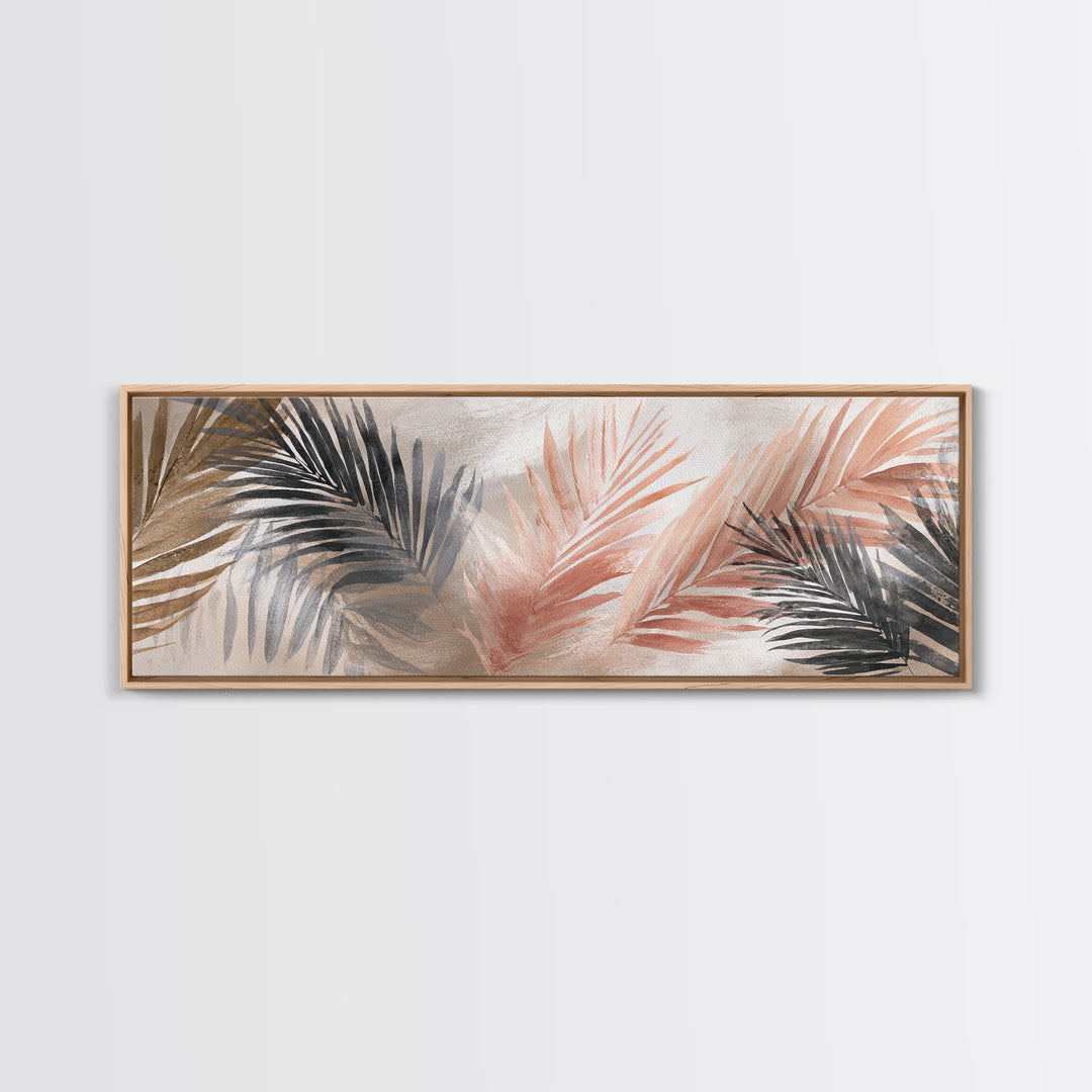 Gentle Palm Leaf Shadow on Plaster Canvas Print, Yoga Studio Art, Black Artists, Yoga Studio Decor, Fine Art, Balance, YSA-3x1-16