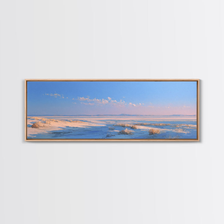 Peaceful Desert Horizon Framed Canvas Print, Yoga Studio Art, Southwest Decor, Yoga Studio Decor, Fine Art, Balance, YSA-3x1-28