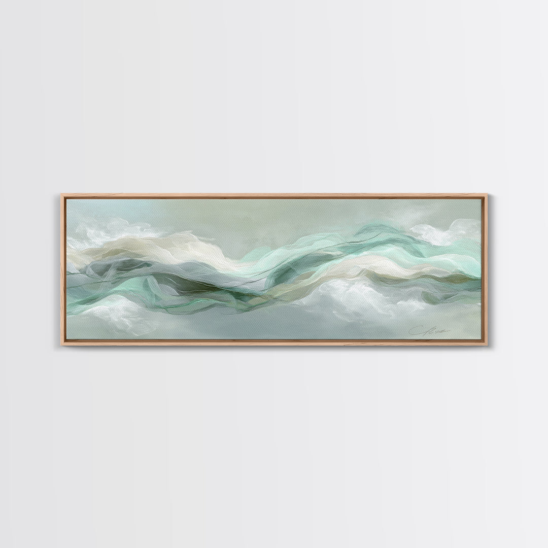 Abstract Breath Waves Canvas Print, Yoga Studio Art, Living Room Wall Art, Yoga Studio Decor, Balance, Black and White Art, YSA-3x1-71