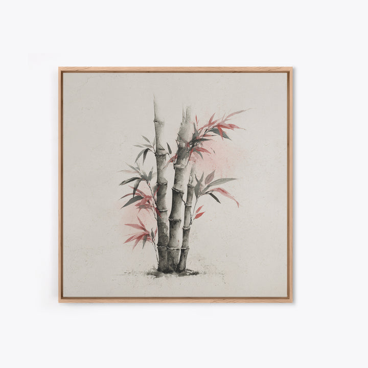 Bamboo Stalks in Sparse Ink Wash Framed Canvas Print, Zen Art, Flower Print, Living Room Decor, Fine Art, Zen, ZEN-1x1-2