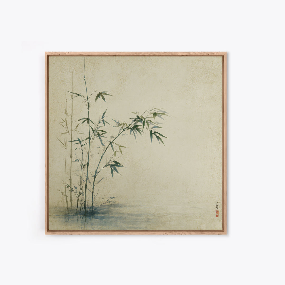 Bamboo Stalks in Sparse Ink Wash Canvas Print, Zen Art, Neutral Decor, Living Room Decor, Fine Art, Zen, Wall Decor, Art Print, ZEN-1x1-26