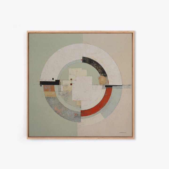 Abstract Balance of Circle Square and Line Framed Canvas Print, Zen Art, Statement Artwork, Living Room Decor, Abstract Art, ZEN-1x1-67