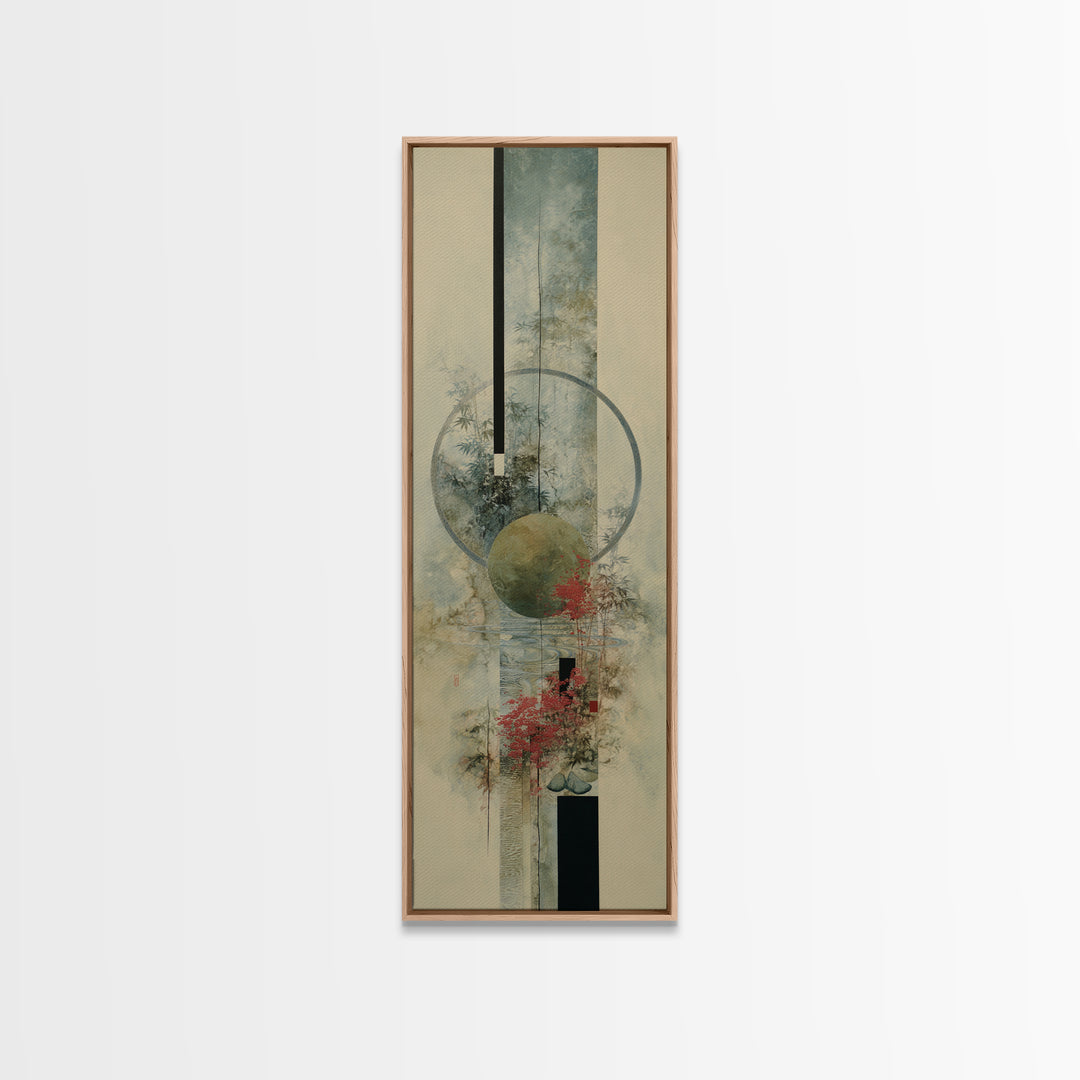 Abstract Balance of Circle Square and Line Framed Canvas Print, Zen Art, Flower Print, Living Room Decor, Abstract Art, Zen, ZEN-1x3-31