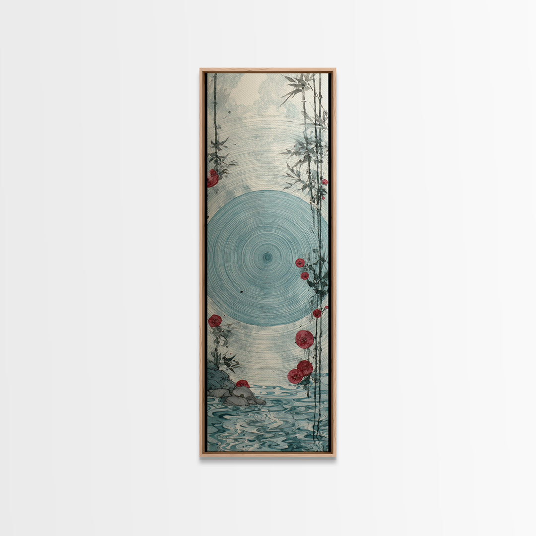 Water Ripple Circle Canvas Print, Zen Art, Home Decor, Living Room Decor, Oil Painting, Zen, Boho Wall Art, Garden Art, ZEN-1x3-97