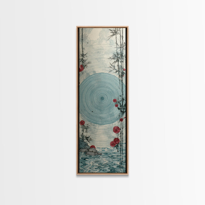 Water Ripple Circle Canvas Print, Zen Art, Home Decor, Living Room Decor, Oil Painting, Zen, Boho Wall Art, Garden Art, ZEN-1x3-97