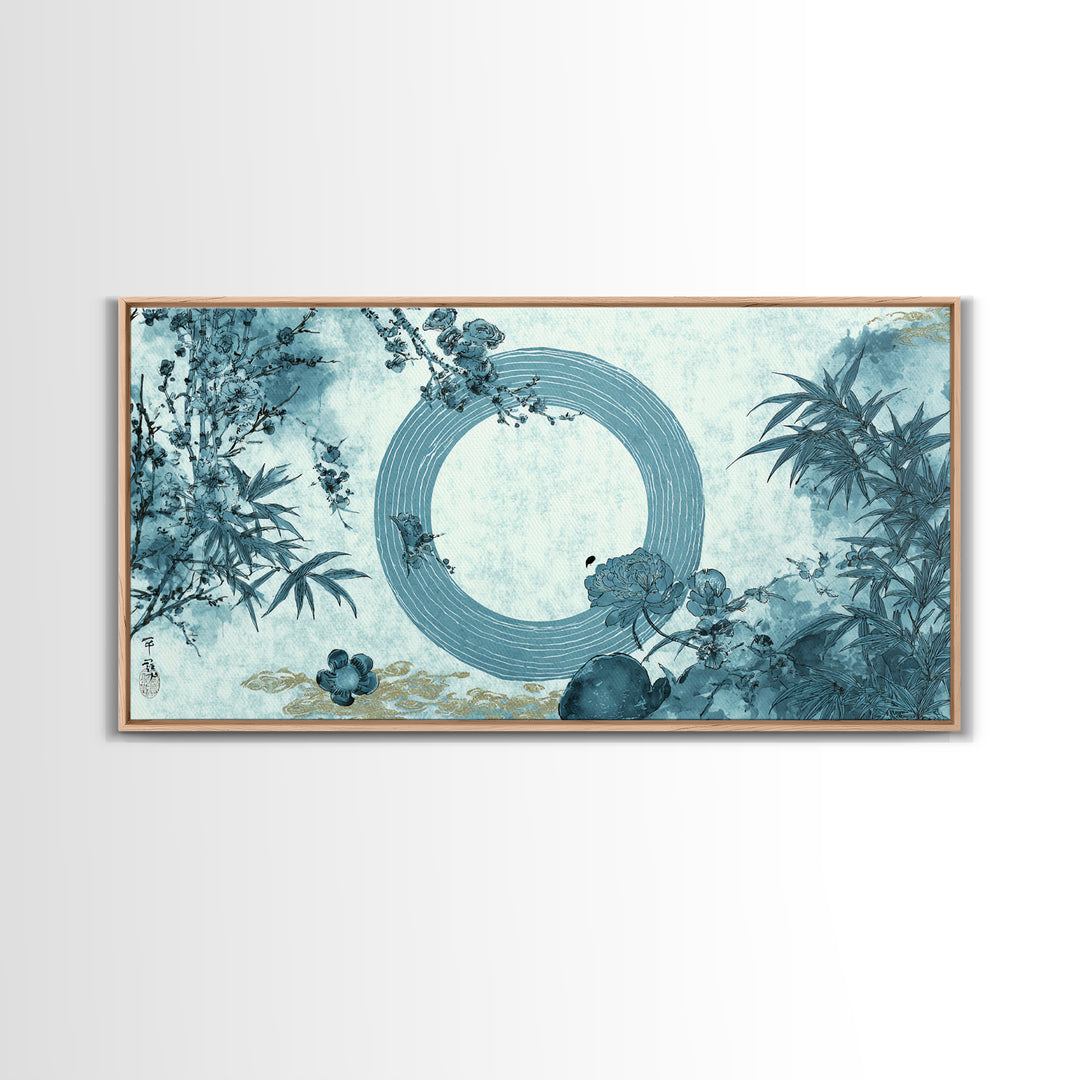Water Ripple Circle Canvas Print, Zen Art, Boho Wall Decor, Living Room Decor, Fine Art, Zen, Wabi Sabi Art, Contemporary Art, ZEN-2x1-57