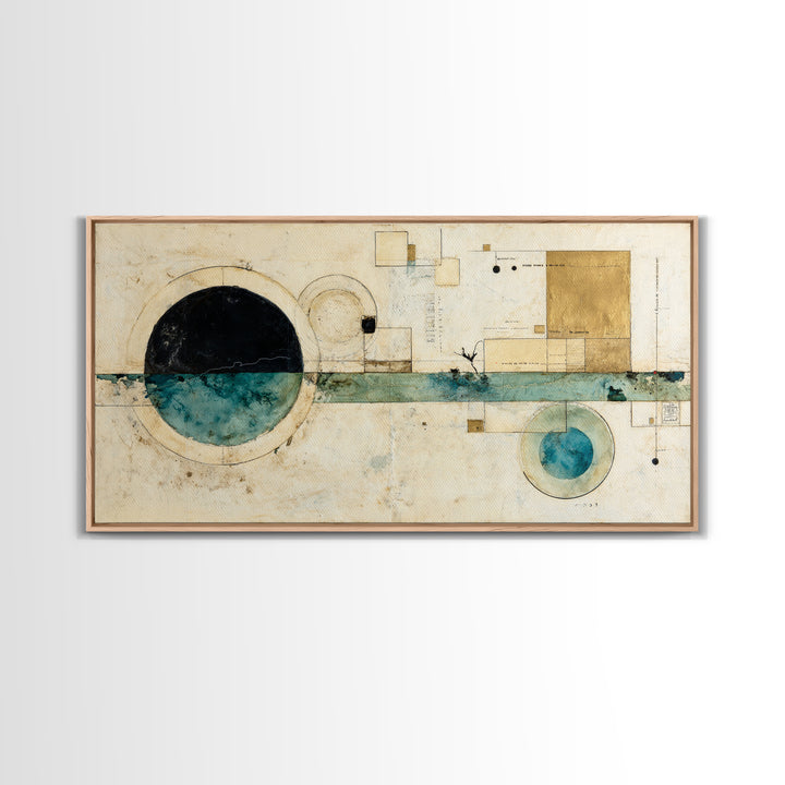 Abstract Balance of Circle Square and Line Canvas Print, Zen Art, Minimalist Wall Art, Living Room Decor, Abstract Art, Zen, ZEN-2x1-63
