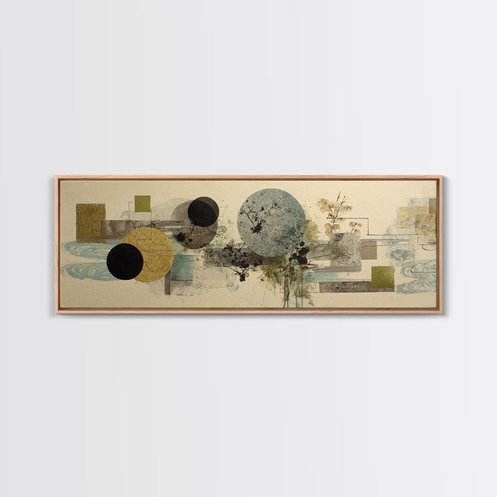 Abstract Balance of Circle Square and Line Canvas Print, Zen Art, Art, Living Room Decor, Zen, Garden Art, Japanese Wall Art, ZEN-3x1-35