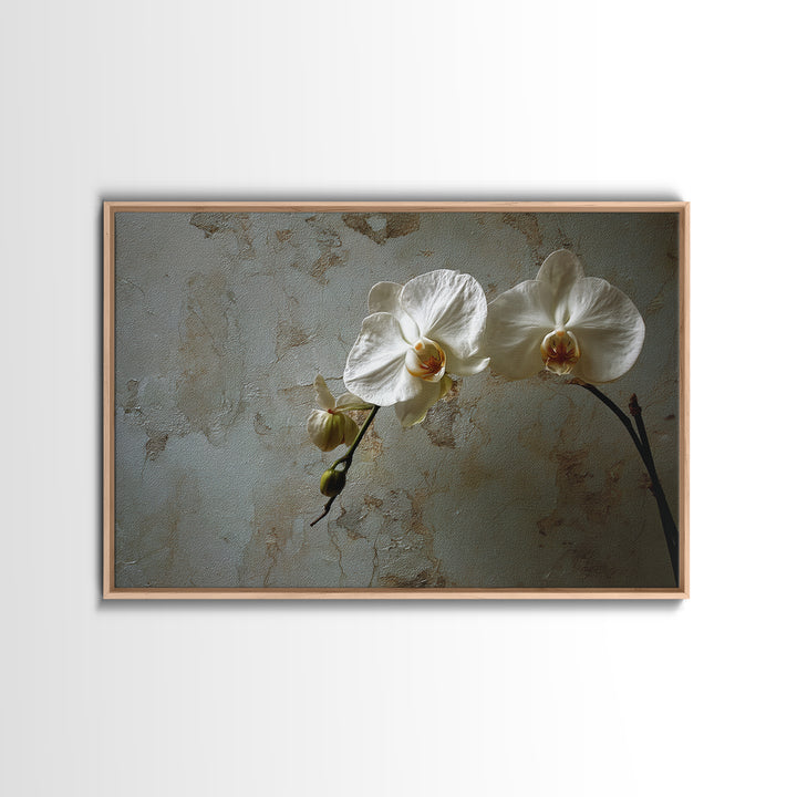 Single Orchid Stem Canvas Print, Zen Art, Original Painting, Living Room Decor, Zen, Abstract Painting, Japandi Wall Art, ZEN-3x2-51
