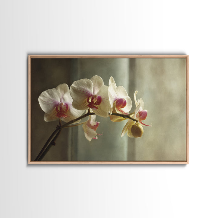 Single Orchid Stem Framed Canvas Print, Zen Art, Extra Large Wall Art, Living Room Decor, Zen, Boho Decor, Luxury Decor, ZEN-3x2-99