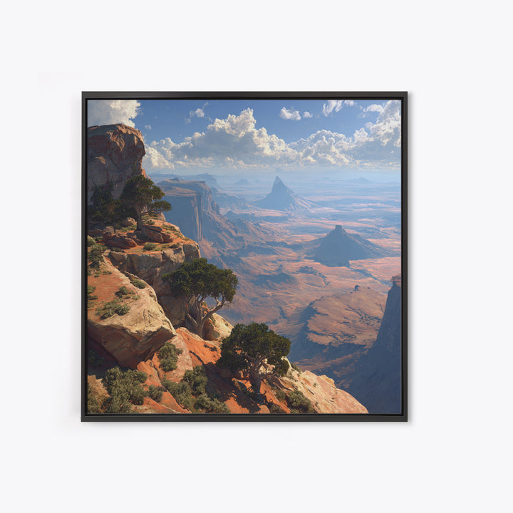Sweeping Desert Canyon Vista Wall Art, Majestic Western Landscape Canvas Print For Living Room And Cabin Decor