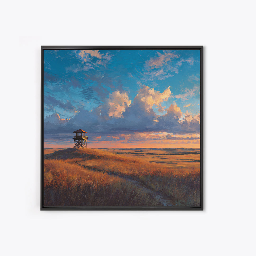Golden Prairie Sunset Landscape Wall Art Print Rustic Country Painting For Farmhouse Decor Living Room Wall Art Rustic Home Decor