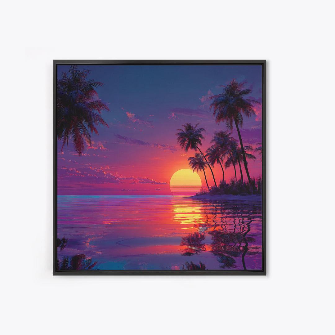 Whimsical Colorful Fantasy Forest With Magical Light And Trees Wall Art Framed Canvas Print For Bedroom And Living Room