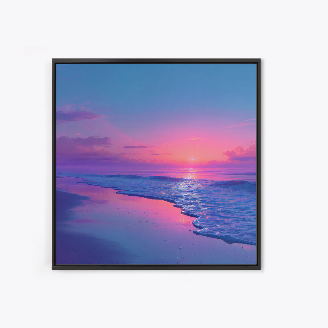Pastel Pink And Blue Ocean Sunset Beach Landscape Wall Art Coastal Decor Calming Seascape Print For Bedroom Or Living Room