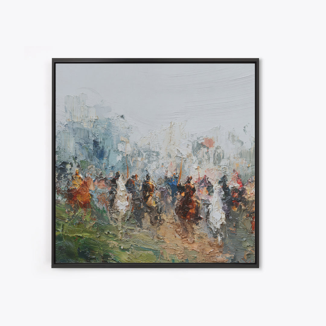 Impressionist Cavalry Charge Wall Art, Roman Battle Painting, Warrior Horse Canvas, Historical Living Room Decor, Large Statement Art