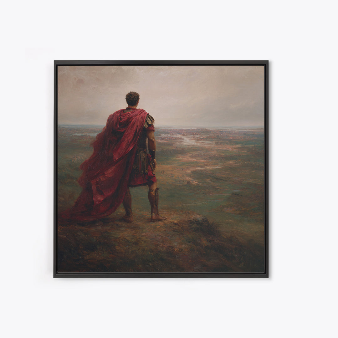 Roman Commander Overlooking Ancient Valley Wall Art, Mythological Art, Historical Art Print, Luxury Living Room Decor, Gift