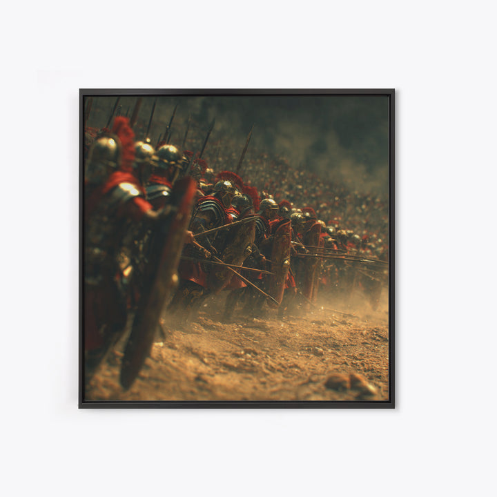 Roman Legion Soldiers In Battle Formation Wall Art, Ancient Warrior Print, Historical Canvas Art, Masculine Office Decor