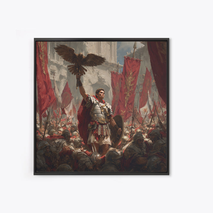 Roman Eagle Standard Bearer Wall Art, Classical Battle Canvas Print, Ancient Rome Decor, Historical Art, Gift For Him, Fine Art