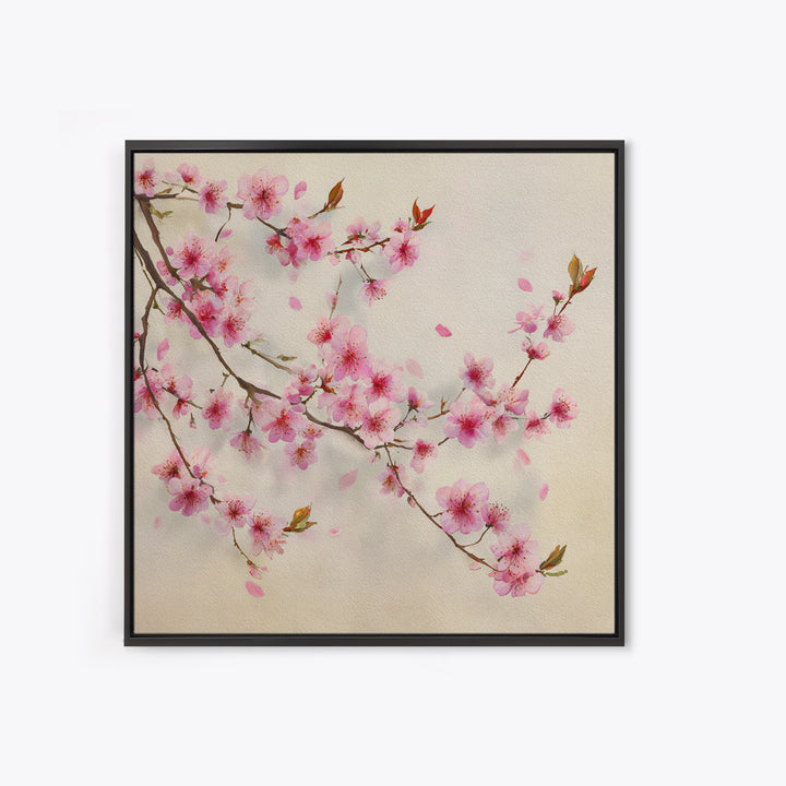 Pink Cherry Blossom Branch Wall Art, Japanese Botanical Print, Spring Floral Wall Decor, Minimalist Bedroom Decor Gift For Her
