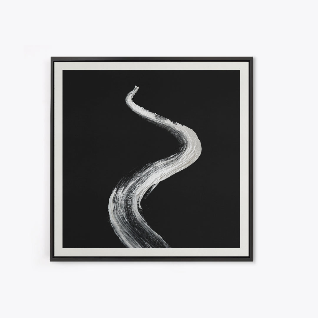 Minimalist Black And White Abstract Line Wall Art, Modern Monochrome Painting Print, Contemporary Home Decor Office Art