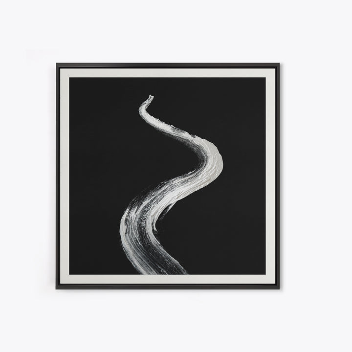 Minimalist Black And White Abstract Line Wall Art, Modern Monochrome Painting Print, Contemporary Home Decor Office Art