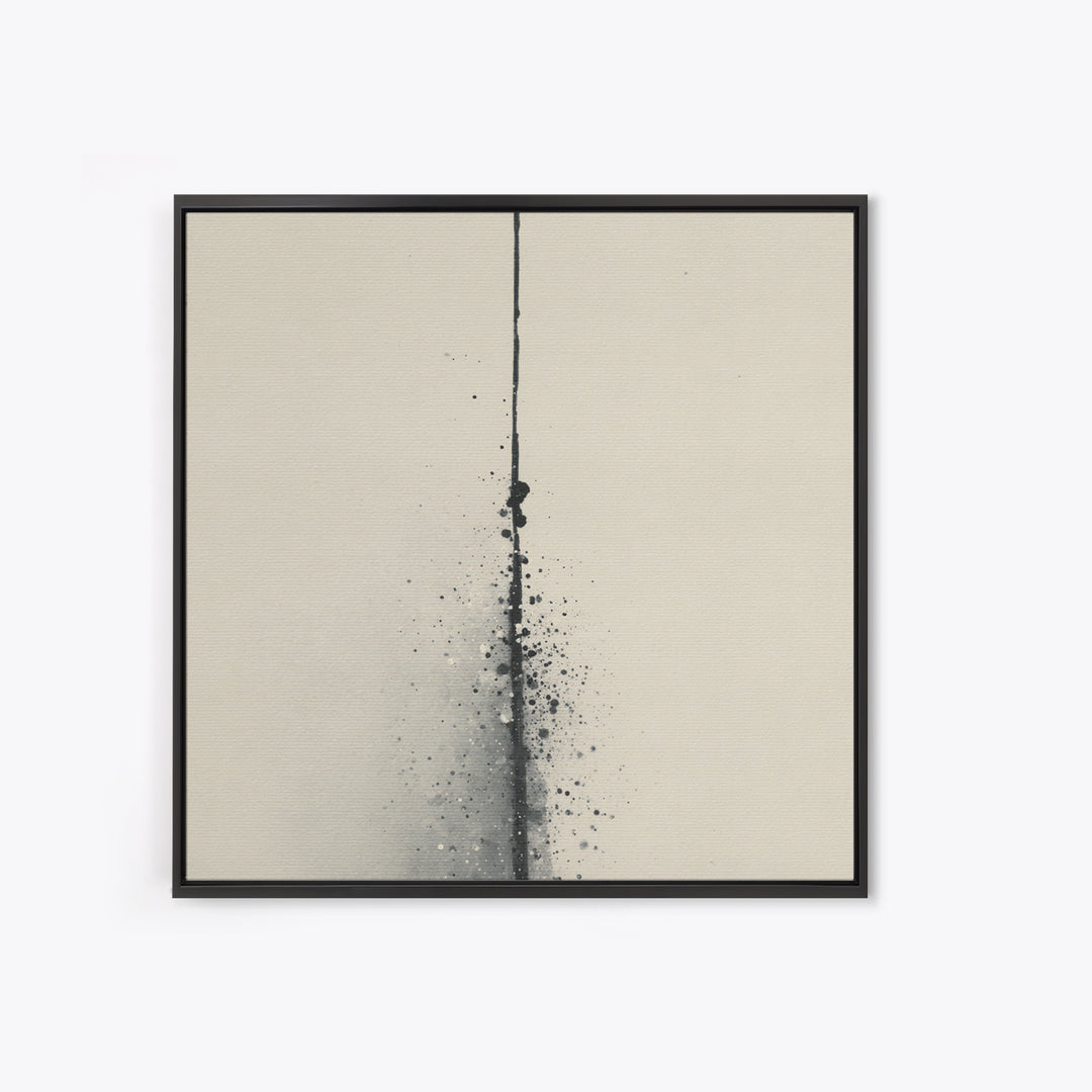 Minimal Black Ink Line And Splatter Abstract Wall Art Print, Modern Monochrome Home Decor, Neutral Minimalist Wall Art