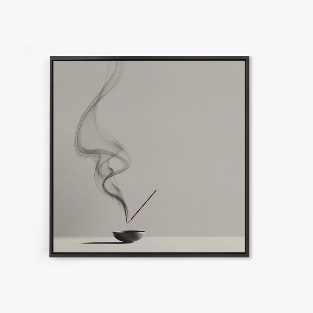 Zen Minimalist Abstract Smoke Art Canvas Print Black And White Wall Art Modern Home Decor For Living Room And Office Wall
