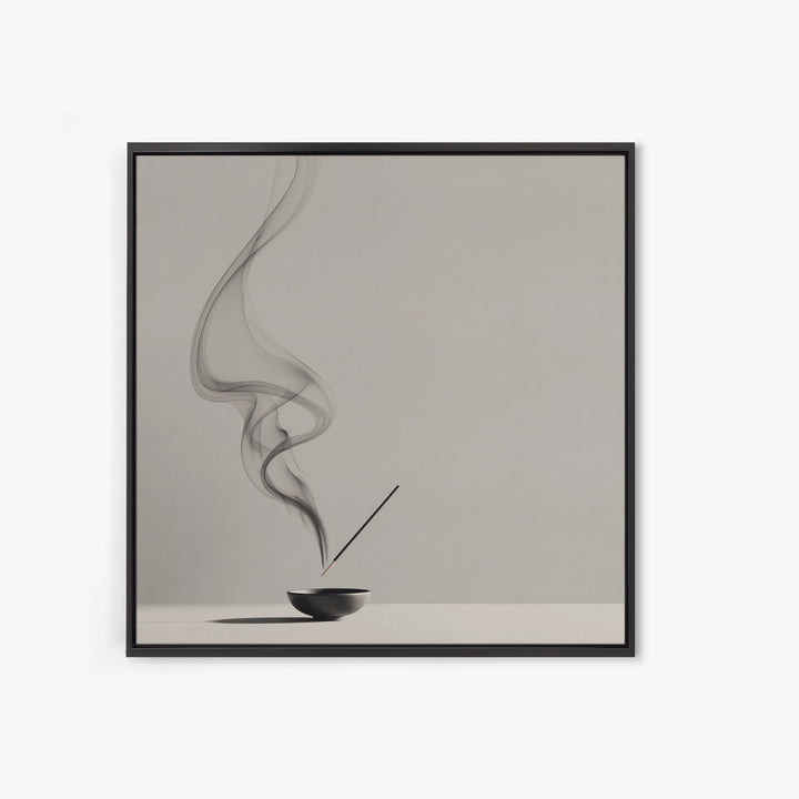 Zen Minimalist Abstract Smoke Art Canvas Print Black And White Wall Art Modern Home Decor For Living Room And Office Wall