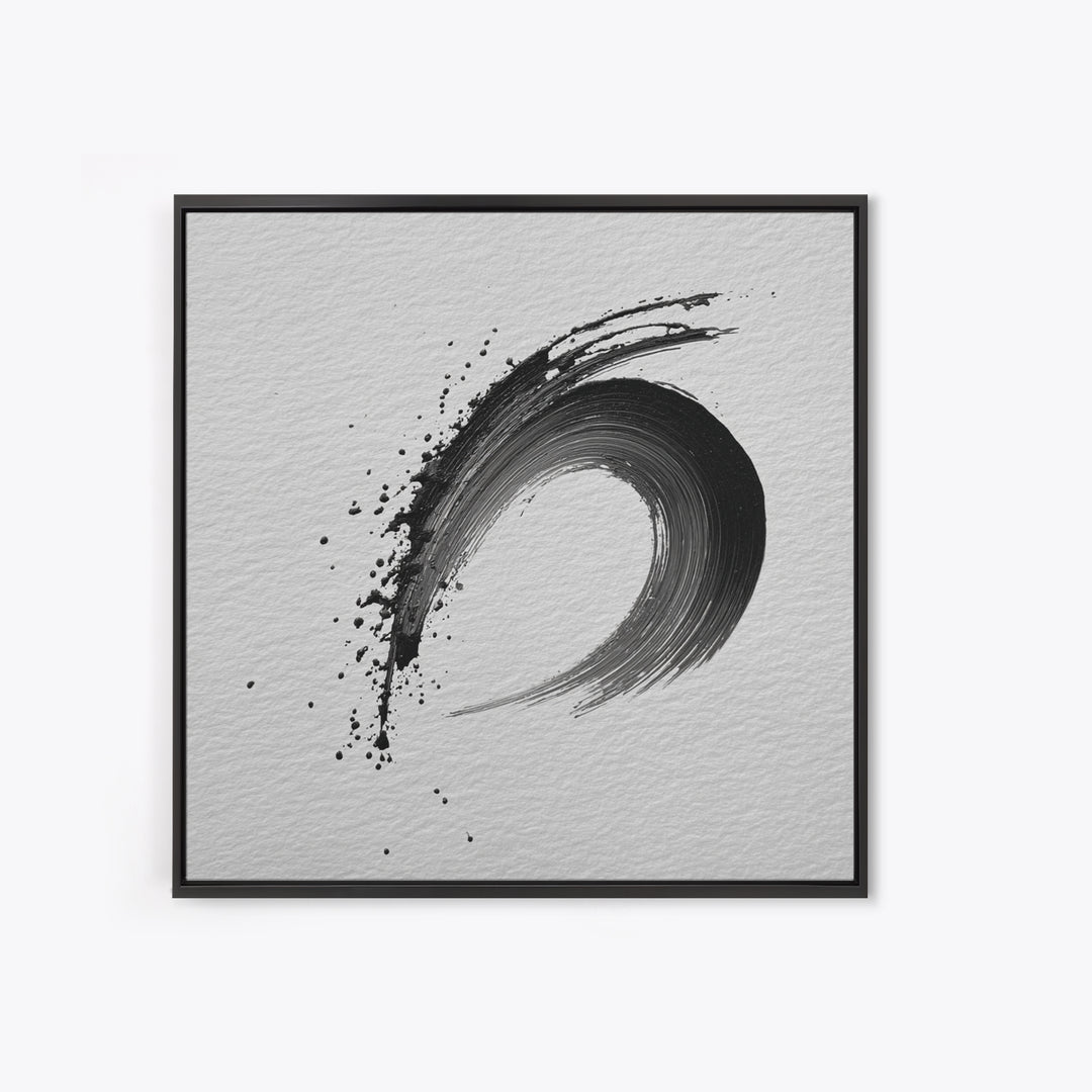 Zen Enso Brush Stroke Minimalist Black And White Wall Art Japanese Calligraphy Painting Modern Decor Minimalist Wall Art Print
