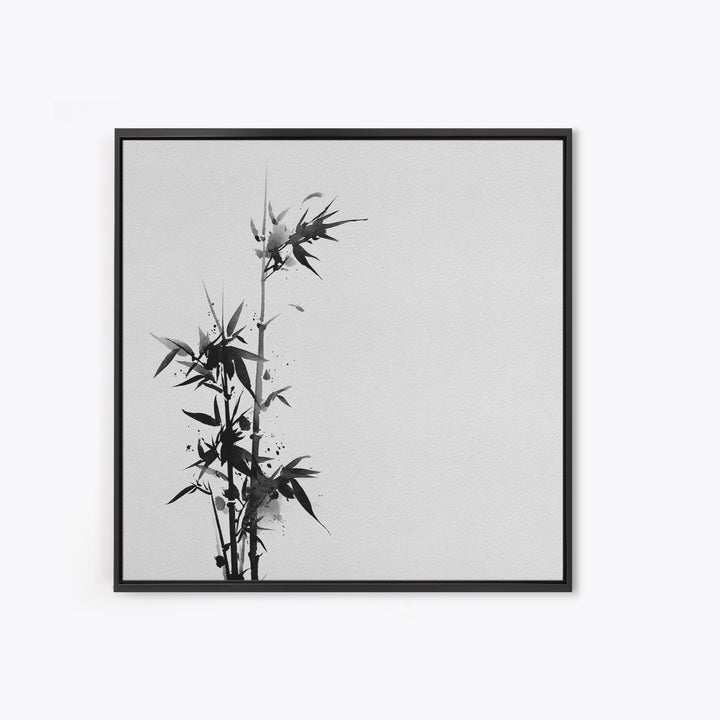 Minimalist Ink Bamboo Wall Art, Black And White Japanese Painting Canvas Print, Modern Zen Home Decor