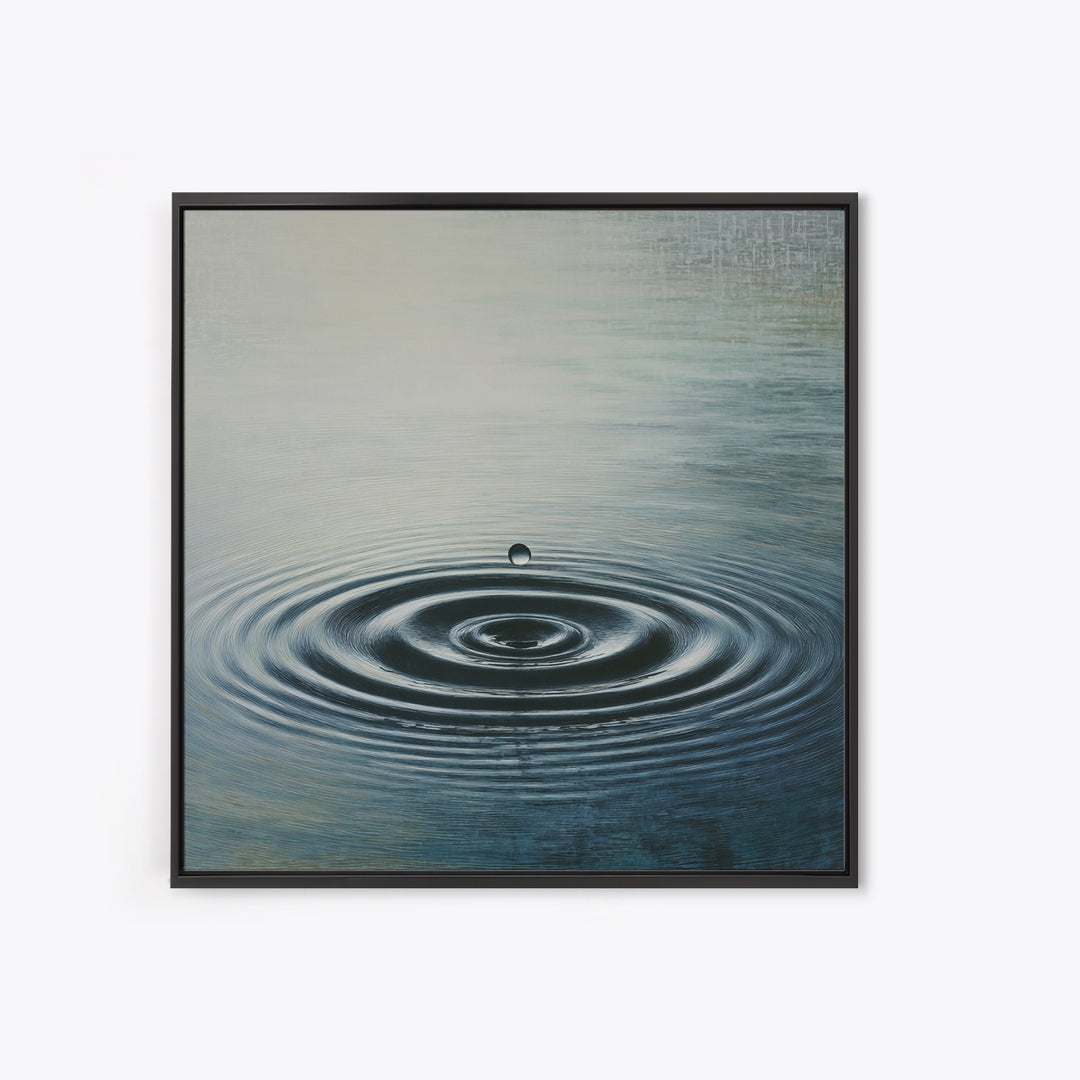 Single Water Drop Ripple Wall Art, Minimalist Zen Lake Print, Calming Neutral Home Decor, Modern Wabi Sabi Bathroom Or Spa Wall Art