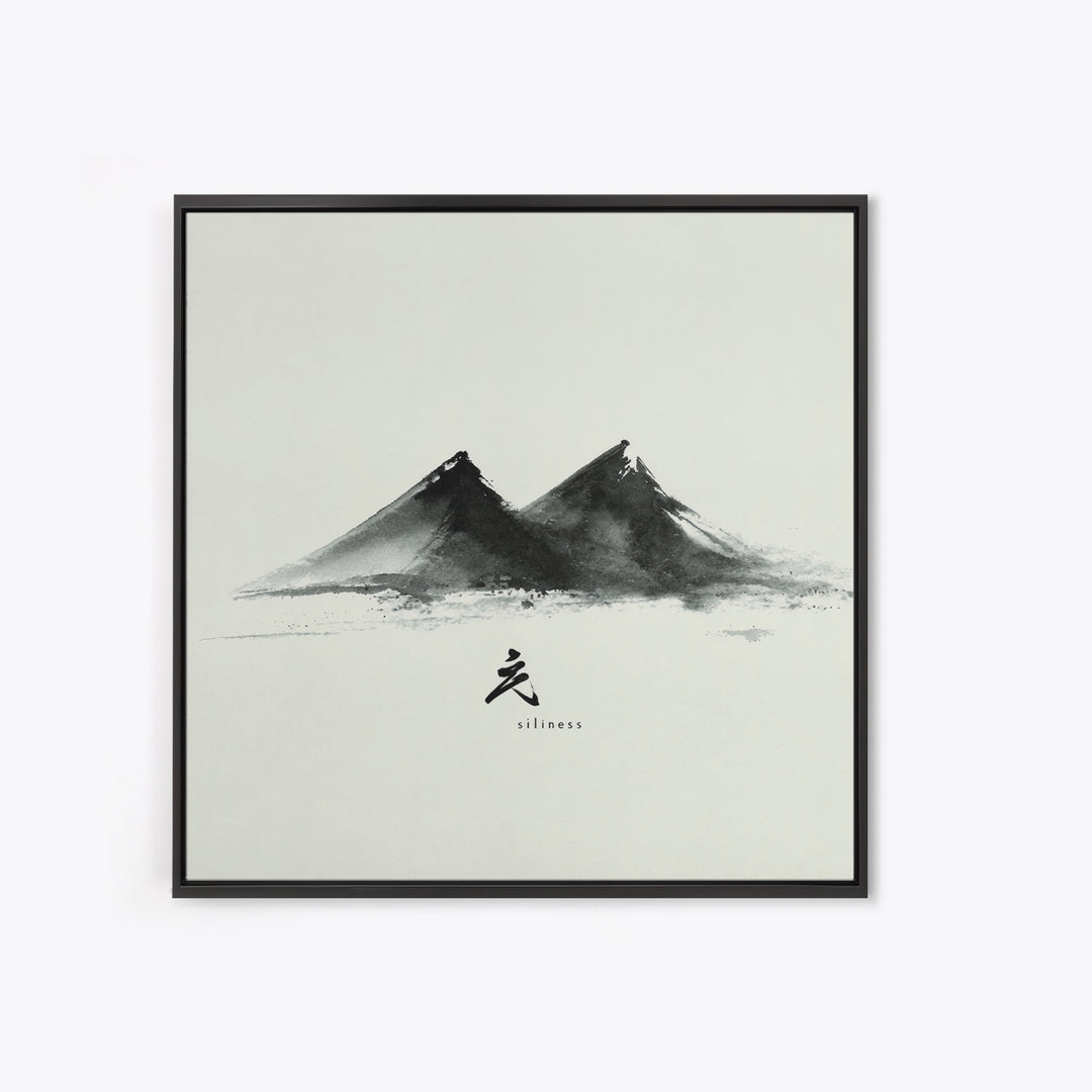 Minimalist Ink Mountains Japanese Landscape Wall Art Black And White Print Modern Zen Home Decor