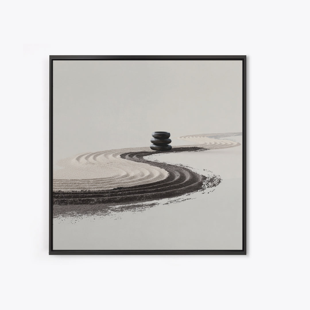 Minimalist Zen Sand Path Wall Art, Neutral Abstract Landscape Print, Japandi Home Decor, Calming Modern Wall Art