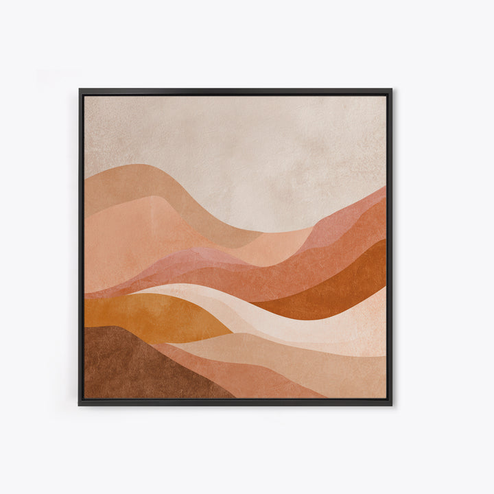 Terracotta Abstract Desert Waves Canvas Print, Earth Tone Wall Art For Modern Living Room Decor And Neutral Home Decor Gift