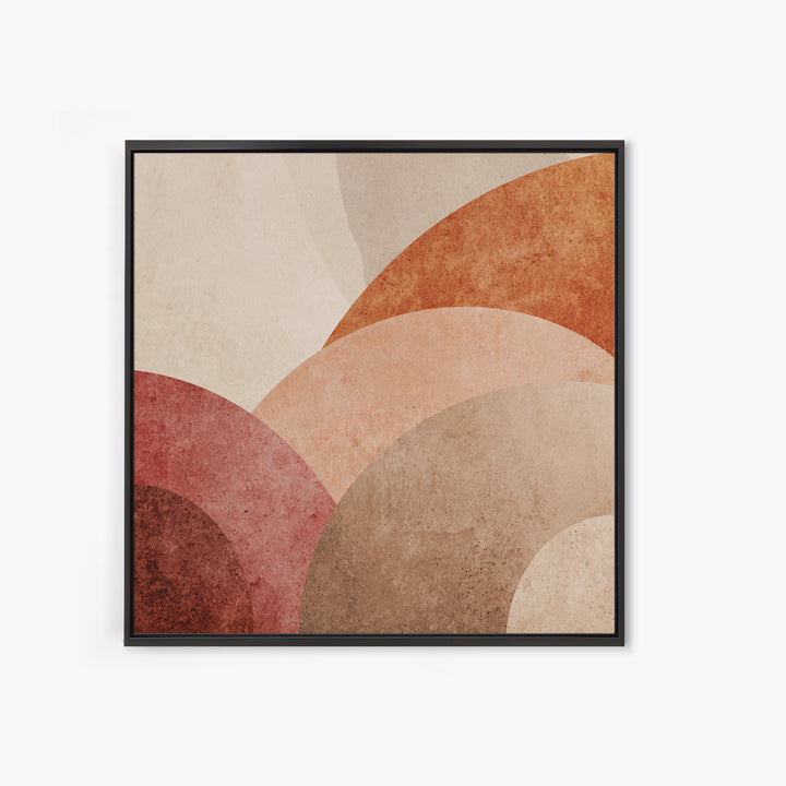 Layered Terracotta Arches Abstract Wall Art, Neutral Canvas Print For Boho Decor, Modern Living Room Decor, And Office Decor