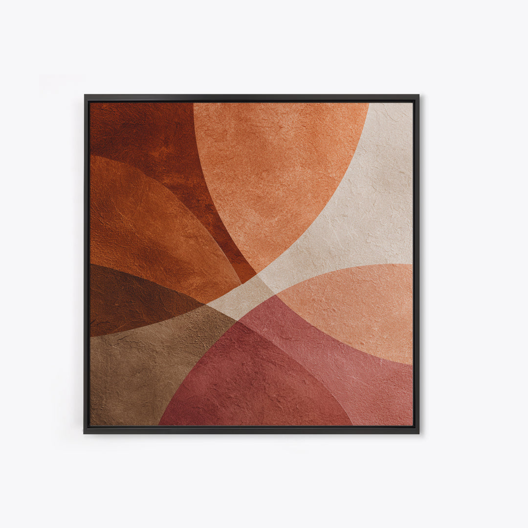Rust Red Overlapping Shapes Canvas Print, Abstract Wall Art For Mid Century Modern Decor, Earth Tone Home Decor, And Office Decor