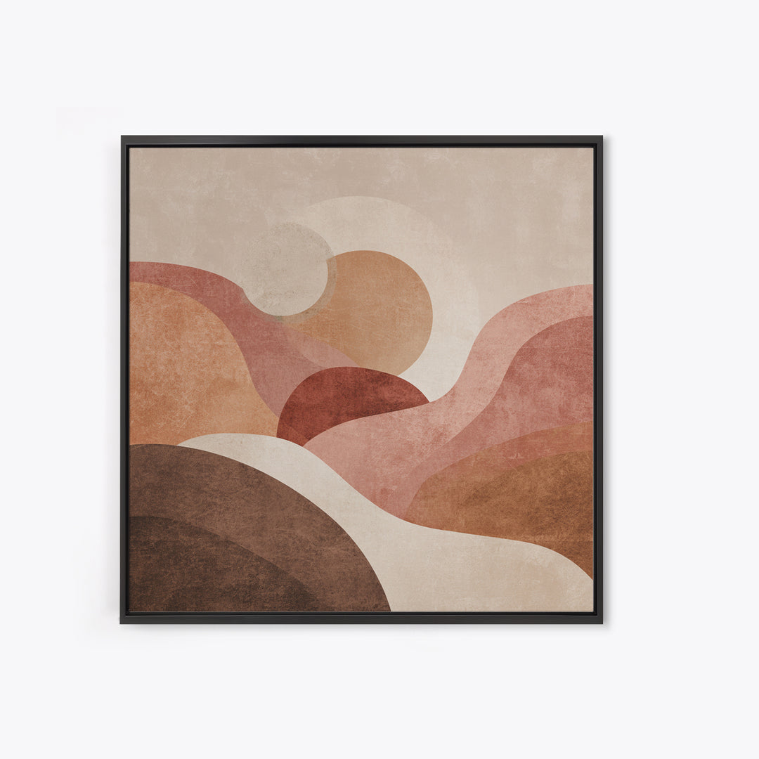 Blush Terracotta Abstract Landscape Wall Art, Minimalist Canvas Print For Neutral Living Room Decor And Modern Bedroom Decor