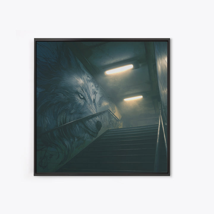 Moody Urban Lion Graffiti Wall Art, Street Art Canvas Print, Industrial Decor, Masculine Office Wall Decor, Animal Poster