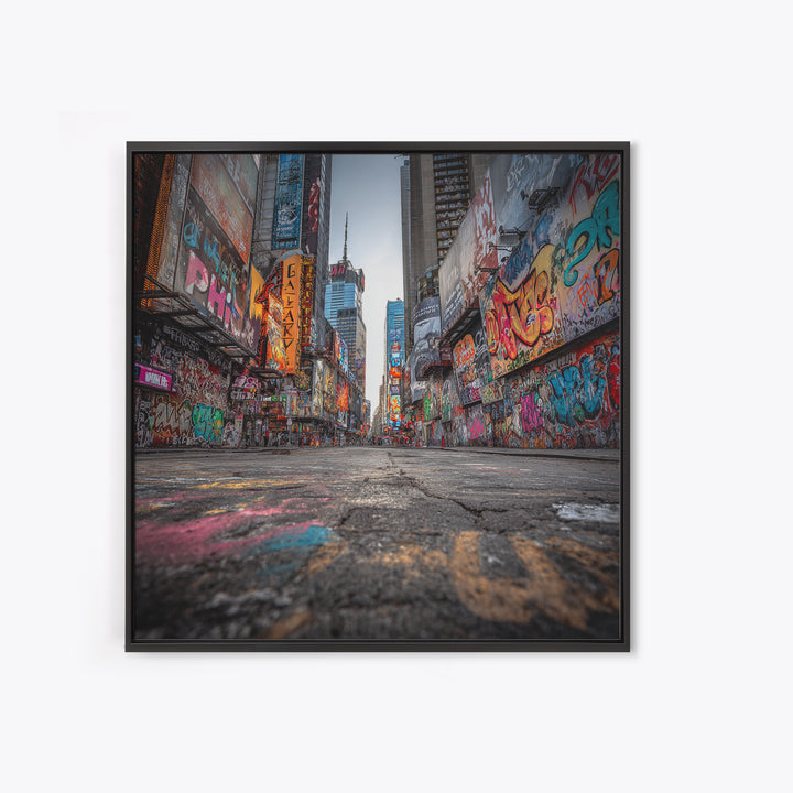 Graffiti Covered City Street Wall Art, Urban Canvas Print, New York Style Street Art, Industrial Loft Decor, Modern Poster