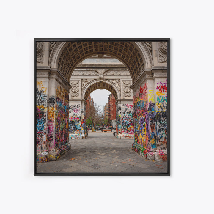 Graffiti Covered Washington Square Arch Wall Art, New York City Urban Photography Print For Modern Apartment Wall Decor Gift